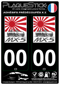 Mazda MX-5 "Japan" Fond noir PlaqueStick