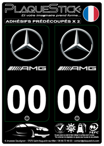 Mercedes-Benz "AMG" Fond noir PlaqueStick