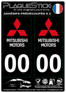 Mitsubishi "Fond noir" PlaqueStick