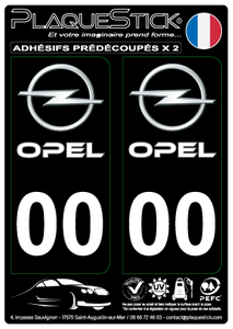 Opel "Fond noir" PlaqueStick