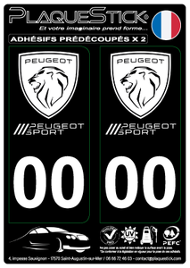 Peugeot Sport "2020" Fond noir PlaqueStick