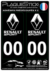 Renault "Sport" 2015, Fond noir PlaqueStick