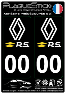 Renault Sport "2021" Fond noir PlaqueStick