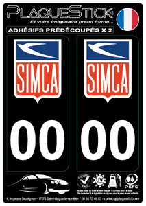 Simca "Fond noir" PlaqueStick