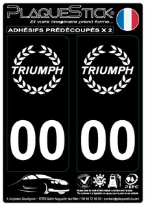 Triumph "Laurier" Fond noir PlaqueStick