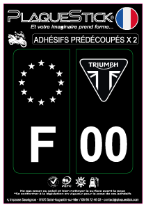 Triumph "Moto" Fond noir PlaqueStick