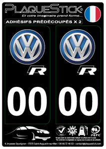 Volkswagen "RS" Fond noir PlaqueStick